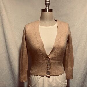 Pure Cashmere XS pale camel deep v cardigan